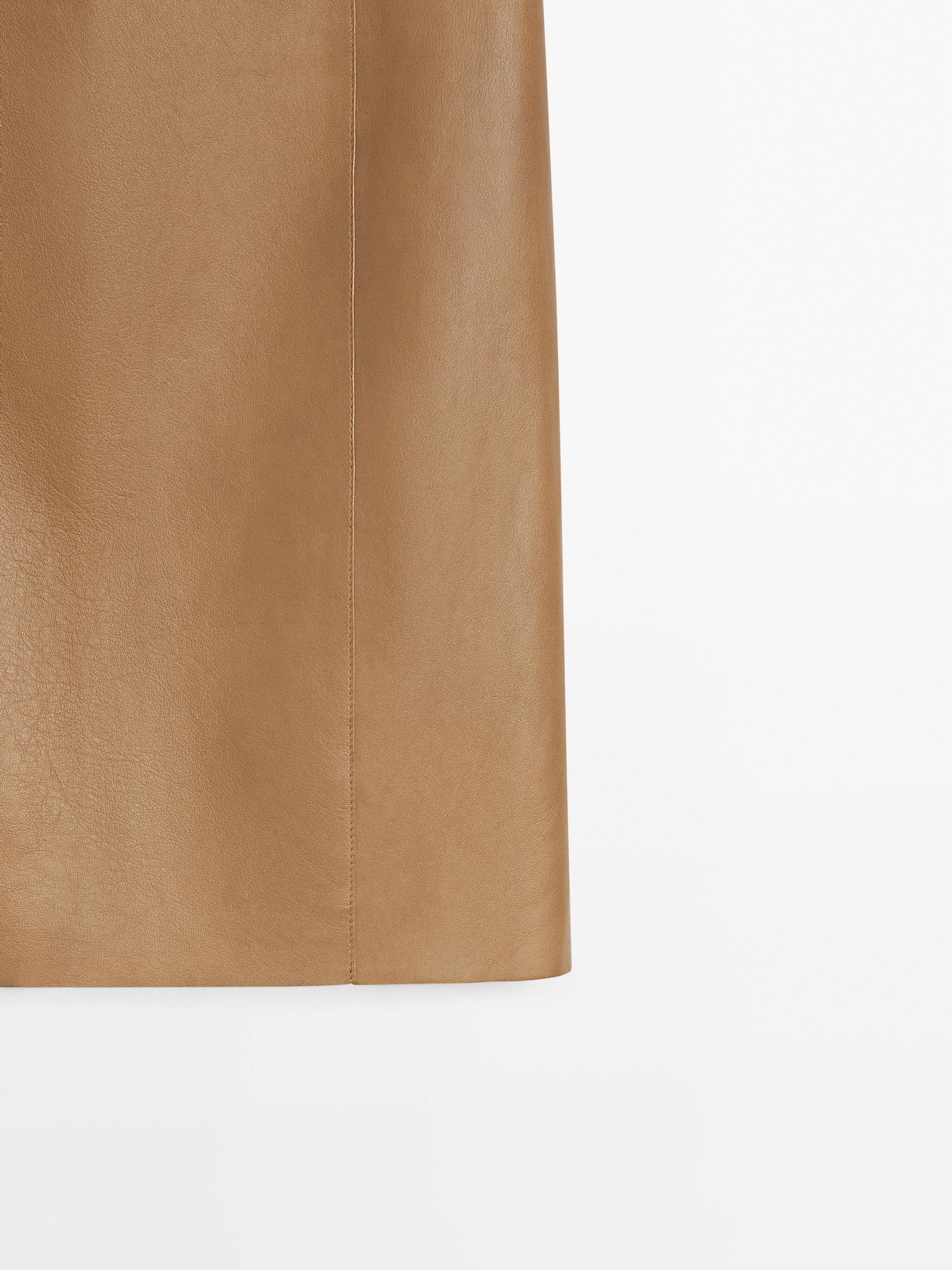 Nappa leather mini skirt